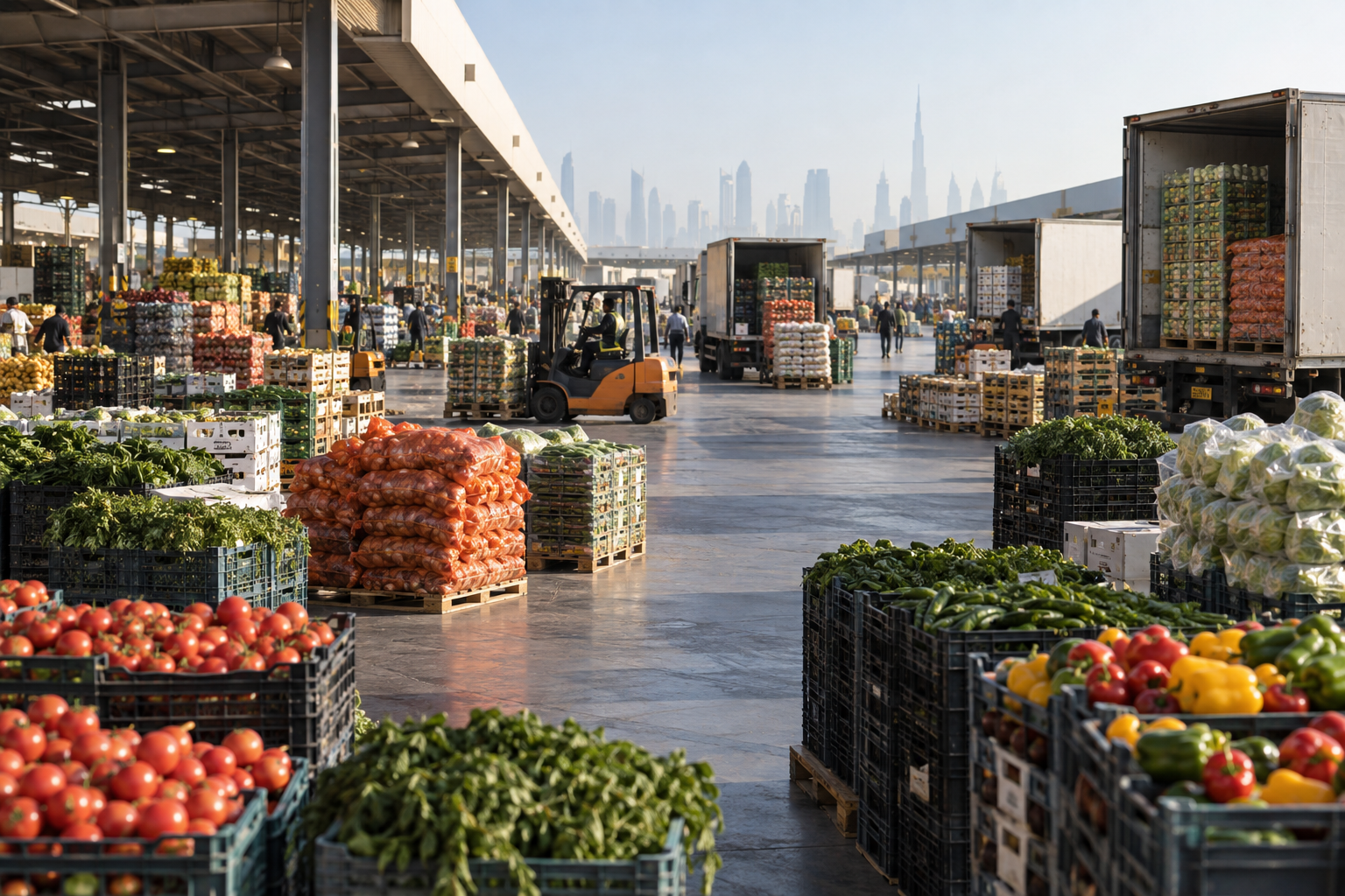 Illustrative Dubai wholesale produce market environment